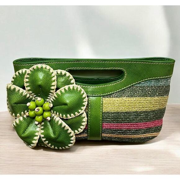 Y2K Isabella Fiore Floral Woven Clutch/Handbag - Picture 1 of 9